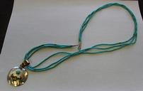 Cowskull Medallion on Turquoise Bead Multi-Strand Necklace 202//128