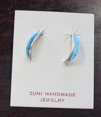 Zuni Turquoise and Silver Earrings 202//233