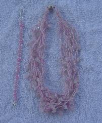 Pink Necklace & Dainty Pink Bracelet 202//243