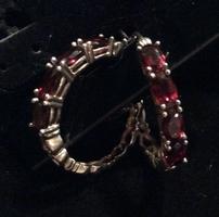 3.66 CTTW Garnet Hoop Earrings 202//200