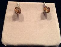 7 mm Genuine Round Cut Citrine Earrings 202//156