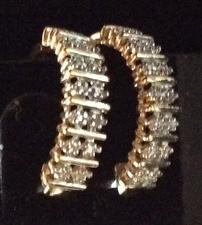 Double Row Diamond U-Hoop Earrings 202//225