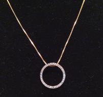 Diamond Chip Circle Pendant with chain 202//190