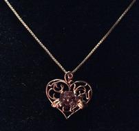 Garnet Flower Heart Pendant 202//191