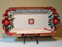Hand Painted Poinsettia Tray, 20 202//152