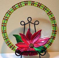 Poinsettia Cardinal Glass Plate 202//200