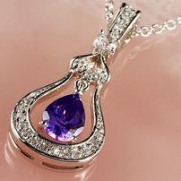 sterling amethyst and white topaz pendant 202//202