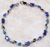 delicate blue sapphire and fire opal sterling bracelet 202//192