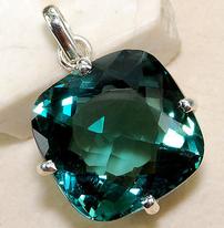 faceted aquamarine and sterling  pendant 202//206