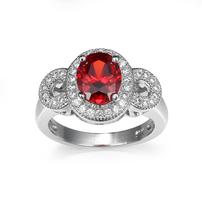 Mozambique garnet and white topaz ring size 8 202//202