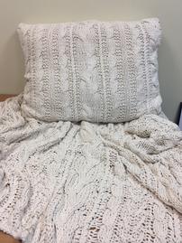Hand Knit King Coverlet & Giant Pillow 202//269