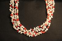 Four Strand White Pearl & Red Coral Necklace 202//135