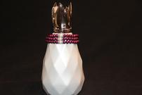 Triple Strand Maroon Pearl Bracelet w/White Pearl Accents 202//135