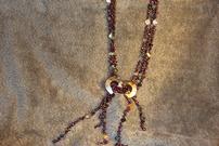Long Necklace w/Maroon & Multi-Color Pearl Accents 202//135