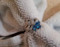 Sky Blue Topaz White Topaz Ring Size 6 202//159