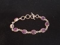 Sterling Silver Wrapped Amethyst Bracelet 202//151