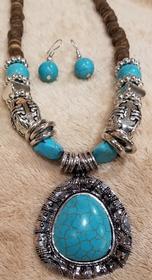 Fashion Turquoise Necklace and Earrings 152//280