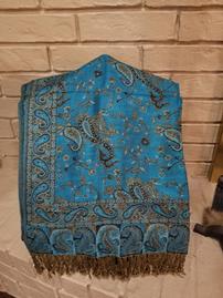 Pashmina Turquoise/Gold Scarf 202//269