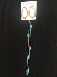 Silver Earrings with Silver/Turquoise NecklaceKendra Scott 202//269
