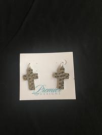 Silver Hammered Cross EarringsPremier Designs 202//269