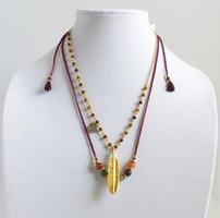 Double-layer Necklace with Feather Charm 202//200