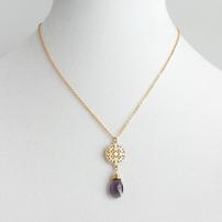 Purple Crystal Drop Necklace 202//202