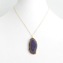 Flat Agate Pendant Necklace 202//202