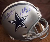 Roger Staubach and Troy Aikman helmets 202//169