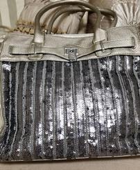 Sequined Pewter Handbag 202//245