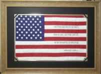 American Flag with Embroderied Lincoln Quote 202//149