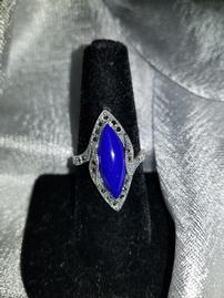 Blue Lapis with Marcasite Stones Size 8 202//269