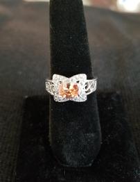 Padparadscha Sapphire and Topaz Ring Size 7 202//262
