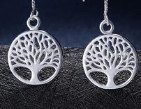 Sterling Silver Tree of Life Earrings 202//157