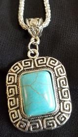 Turquoise and Silver Necklace 159//280