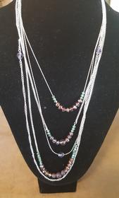 5 Strand Amethyst Glass Necklace 169//280