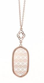 Gold Layered Dog Tag Style Filigree Necklace 150//280