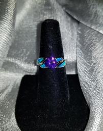 Amethyst with fire Opal Ring 202//257