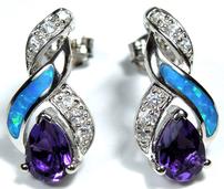 Sapphire Autralian Fire Opal Earrings 202//171