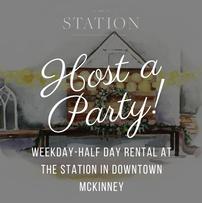 Half day rental at the Station 202//203