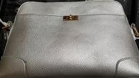 Silver Leather Crossbody Purse 202//113