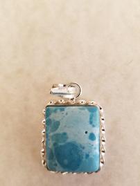 Blue Square Chrysocolla Necklace 202//269