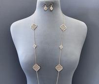 Rose Gold Long Multi Clover Design Necklace 202//171