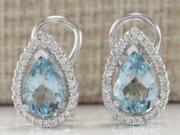 Sapphire White Topaz Earrings 202//152