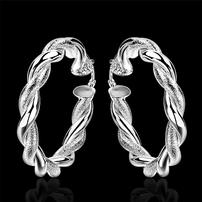 Large Sterling Silver Twisted Hoops 202//202