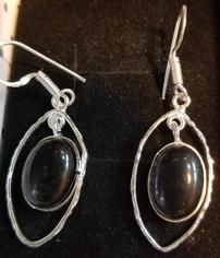 Black Onyx Wrapped Earrings 202//236