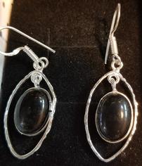 Black Onyx Wrapped Earrings 202//236