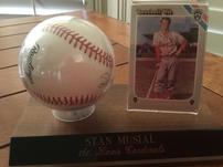 Stan Musial signed baseball and card 202//151