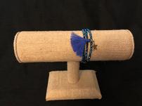Blue crystal wrap with star and blue tassel bracelet 202//151