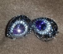 Amethyst White Topaz Earrings 202//176