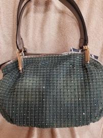 Olive Green Denim Sparkle Purse 202//269